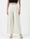 Linen Rich Textured Regular Fit Trousers