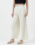 Linen Rich Textured Regular Fit Trousers