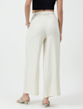Linen Rich Textured Regular Fit Trousers