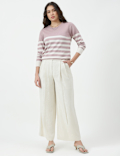 Linen Rich Textured Regular Fit Trousers