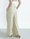 Linen Rich Textured Regular Fit Trousers