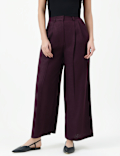 Linen Rich Textured Regular Fit Trousers
