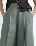 Linen Rich Textured Regular Fit Trousers