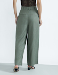 Linen Rich Textured Regular Fit Trousers