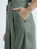 Linen Rich Textured Regular Fit Trousers