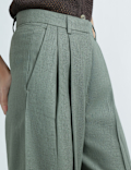Linen Rich Textured Regular Fit Trousers