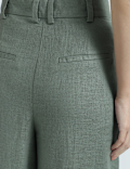 Linen Rich Textured Regular Fit Trousers
