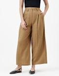 Linen Rich Textured Regular Fit Trousers