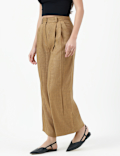 Linen Rich Textured Regular Fit Trousers