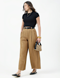 Linen Rich Textured Regular Fit Trousers