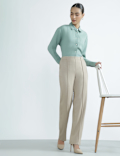Elasticated Waist High Rise Trousers