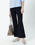 High Waist Side Zip Flared Trousers