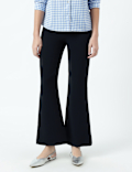 High Waist Side Zip Flared Trousers