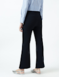 High Waist Side Zip Flared Trousers
