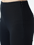 High Waist Side Zip Flared Trousers