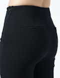 High Waist Side Zip Flared Trousers