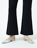 High Waist Side Zip Flared Trousers