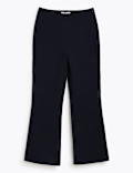 High Waist Side Zip Flared Trousers