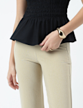 High Waist Side Zip Flared Trousers