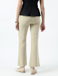 High Waist Side Zip Flared Trousers