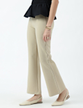 High Waist Side Zip Flared Trousers