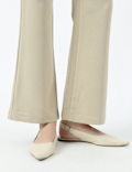 High Waist Side Zip Flared Trousers