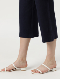 Linen Mix Plain Wide Leg Trousers