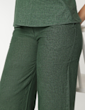 Linen Rich Wide Leg Trousers