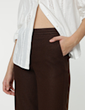 Linen Rich Wide Leg Trousers