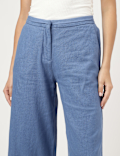 Linen Rich Wide Leg Trousers