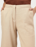 Linen Rich Wide Leg Trousers
