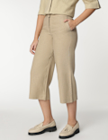 Linen Rich Wide Leg Trousers