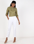 Cotton Mix Plain Regular Fit Trouser