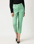 Mid Waist Slim Fit Stretch Formal Trousers
