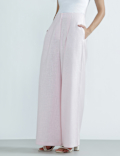 Linen Rich Plain Relaxed Fit Trousers