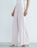 Linen Rich Plain Relaxed Fit Trousers
