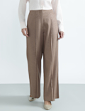 Linen Rich Plain Relaxed Fit Trousers