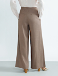Linen Rich Plain Relaxed Fit Trousers