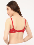 Printed Cotton Mix Padded Demi Cup Bra