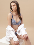 Printed Cotton Mix Padded Demi Cup Bra