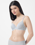 Cotton Mix Plain Full Cup Padded Bra