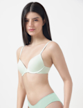 Cotton Mix Plain Full Cup Padded Bra