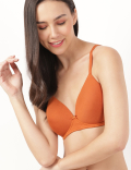 Cotton Plain Sweetheart Neck Bra