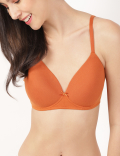 Cotton Plain Sweetheart Neck Bra