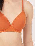 Cotton Plain Sweetheart Neck Bra