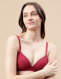 Cotton Mix Padded Demi Cup Bra