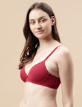 Cotton Mix Padded Demi Cup Bra
