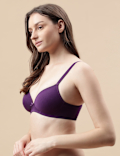 Cotton Mix Padded Demi Cup Bra