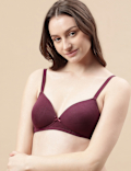 Cotton Mix Padded Demi Cup Bra