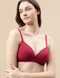 Cotton Mix Padded Demi Cup Bra
